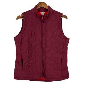Duluth Trading Co Vest Womens Medium Maroon Agiloft Quilted Full Zip Pockets M‎